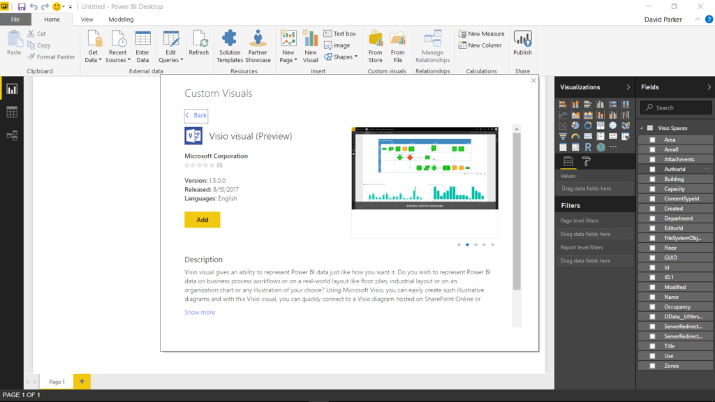 Visio custom visual preview for PowerBI available for all! - bVisual