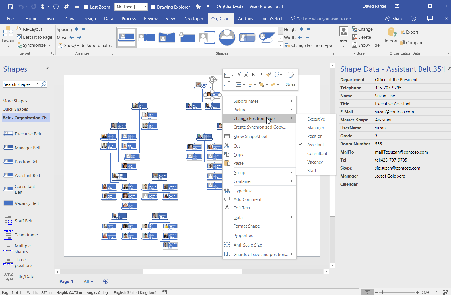 Visio Org Chart Shapes Without Pictures