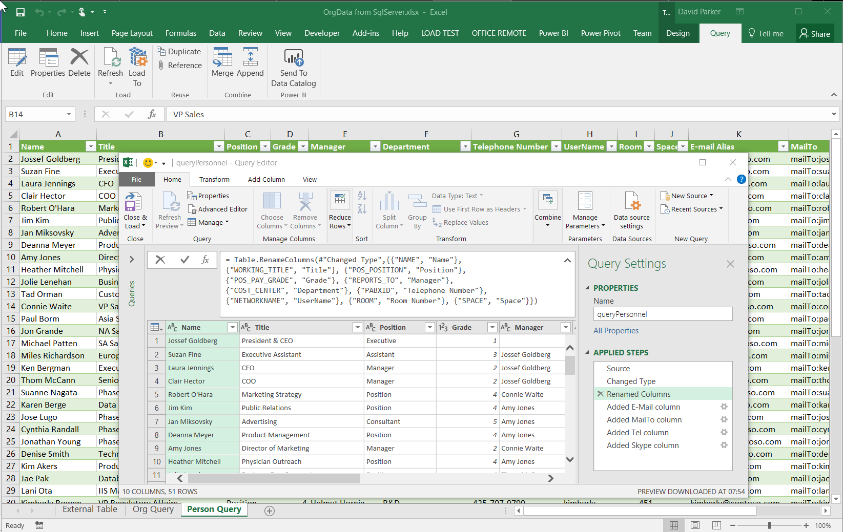 Visio in PowerBI for viewing personnel hierarchies and locations - bVisual