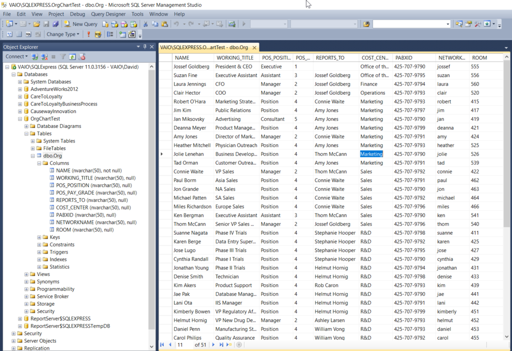 Aliasing Data Columns for Visio Organization Chart Wizard - bVisual