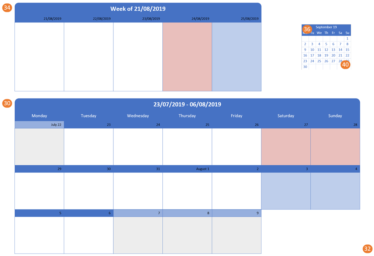 Week Nums in Calendars