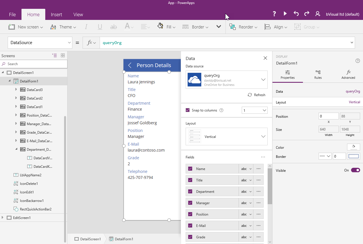 PowerApps in PowerBI with Visio!!! - bVisual