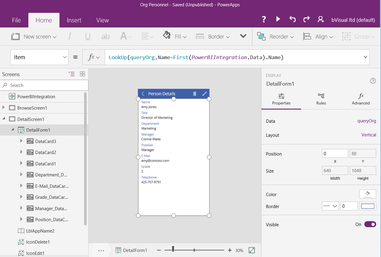 PowerApps in PowerBI with Visio!!! - bVisual