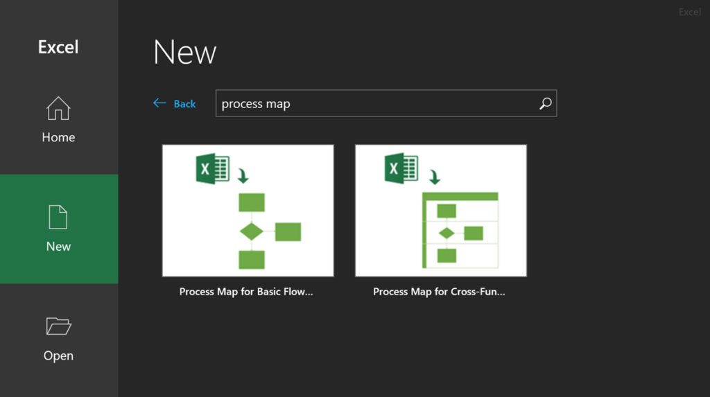 New Process Map templates in Excel