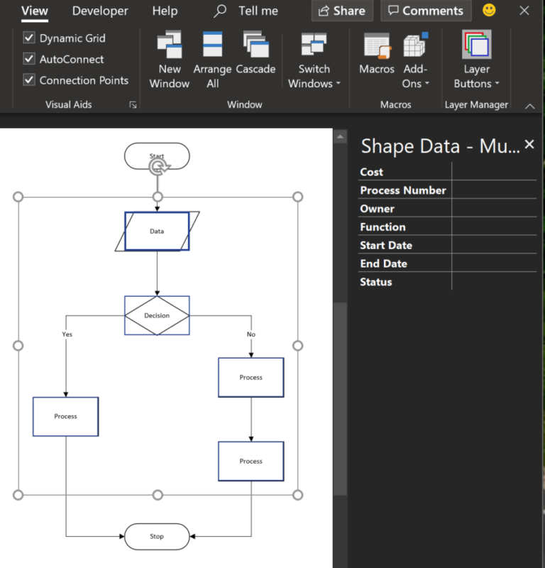 Displaying Visio Number Shapes data clearly