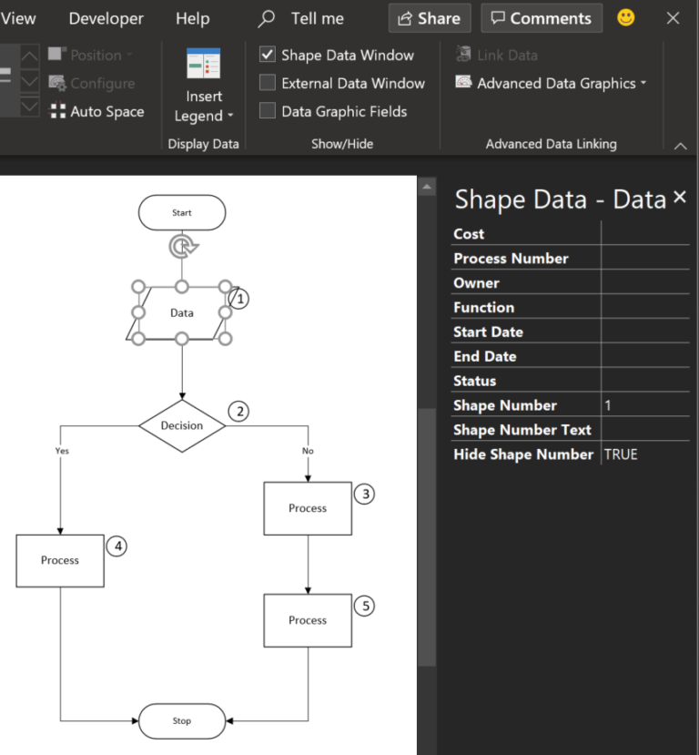 Displaying Visio Number Shapes data clearly