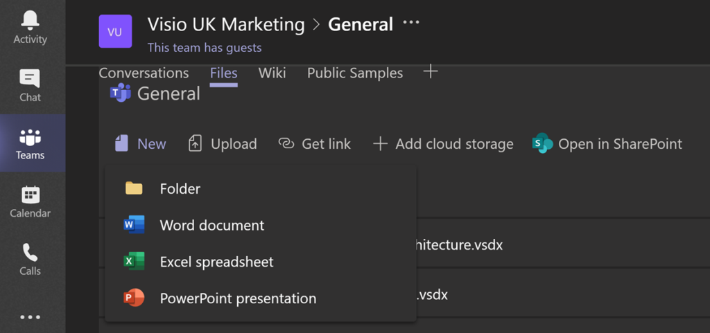 New File in Teams