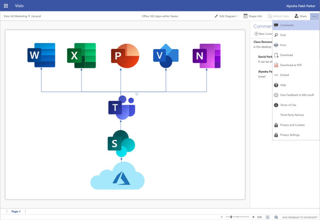 Visio for Web Options