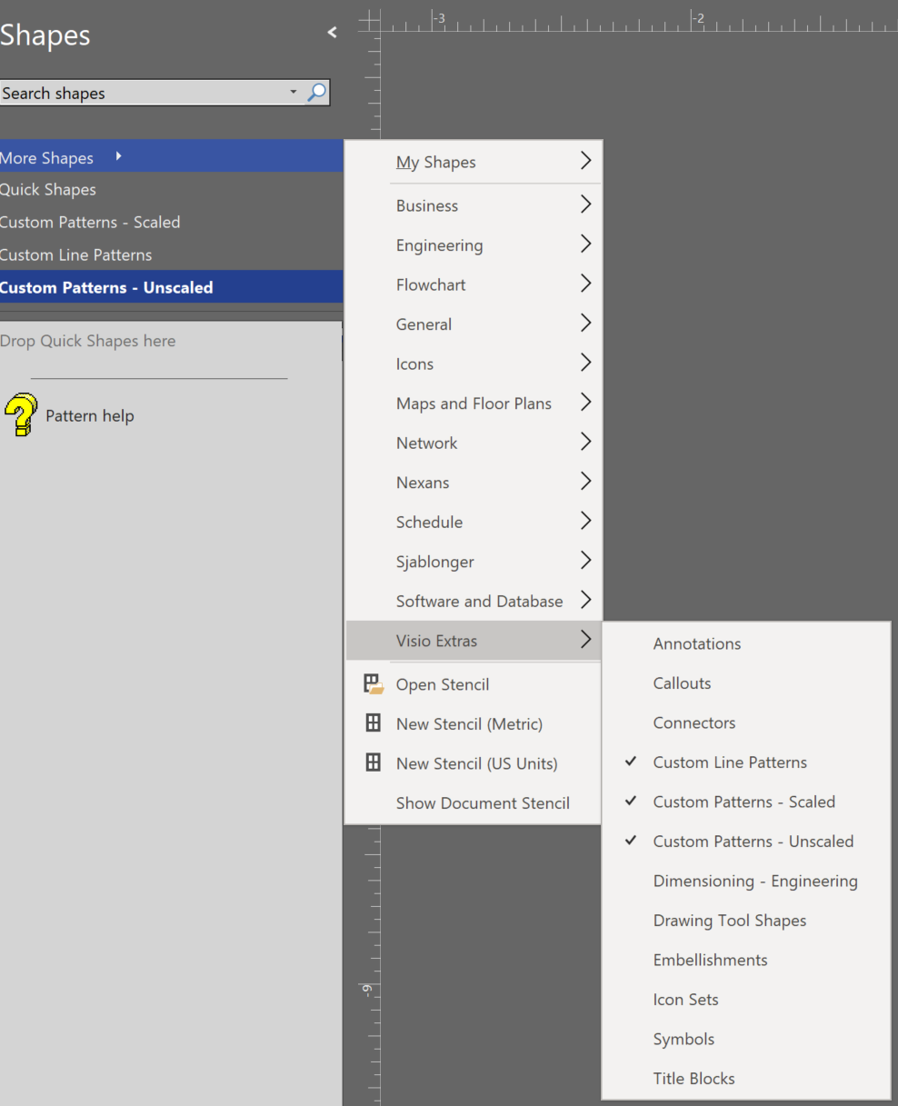 Viewing the Visio Custom Line & Fill Patterns - bVisual