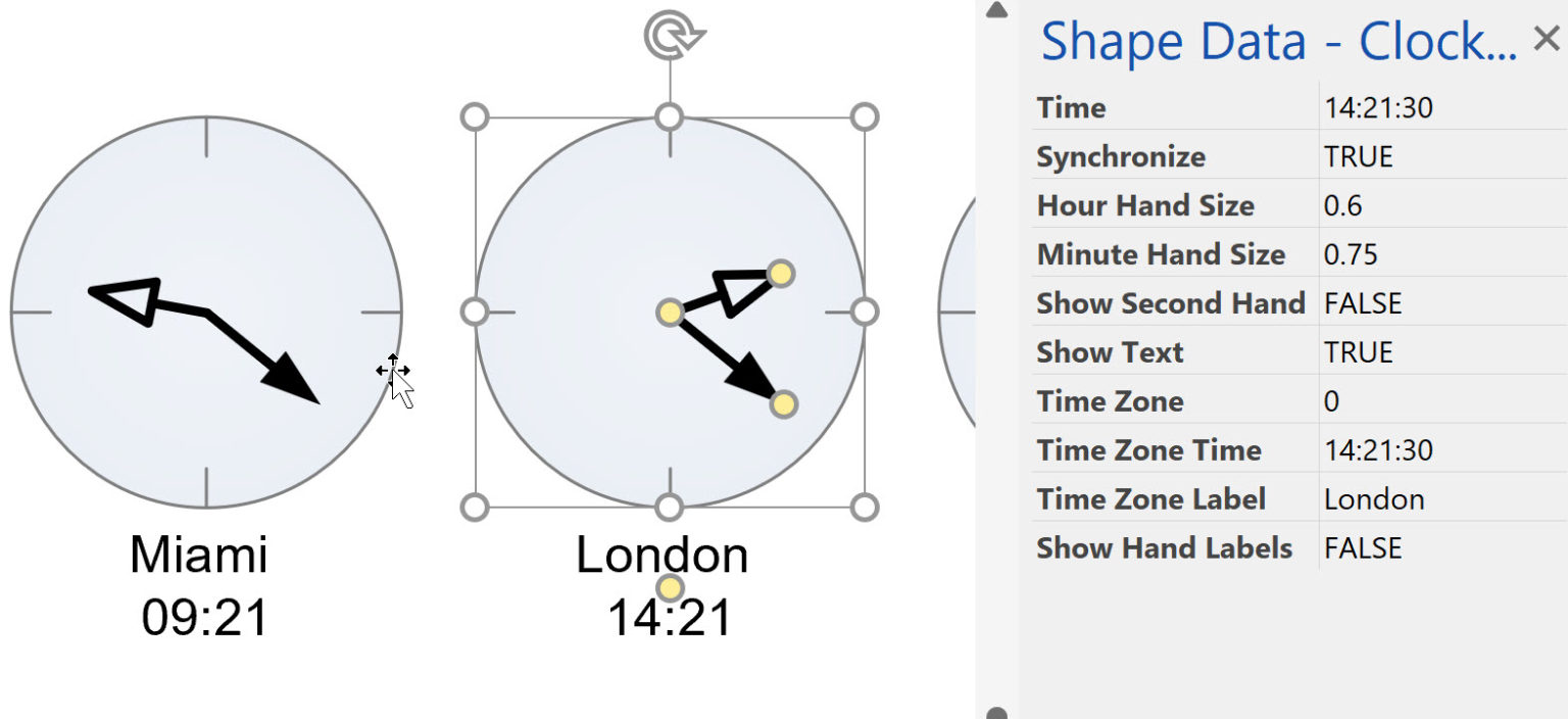 A MultiTime Zone Clock for Visio bVisual