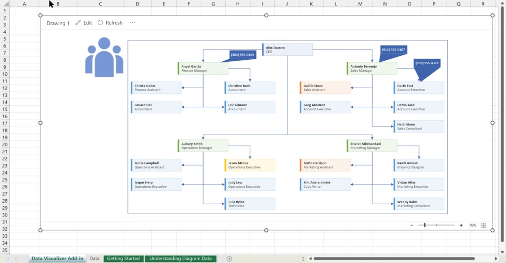 Editing Visio Data Visualizer in Excel - bVisual