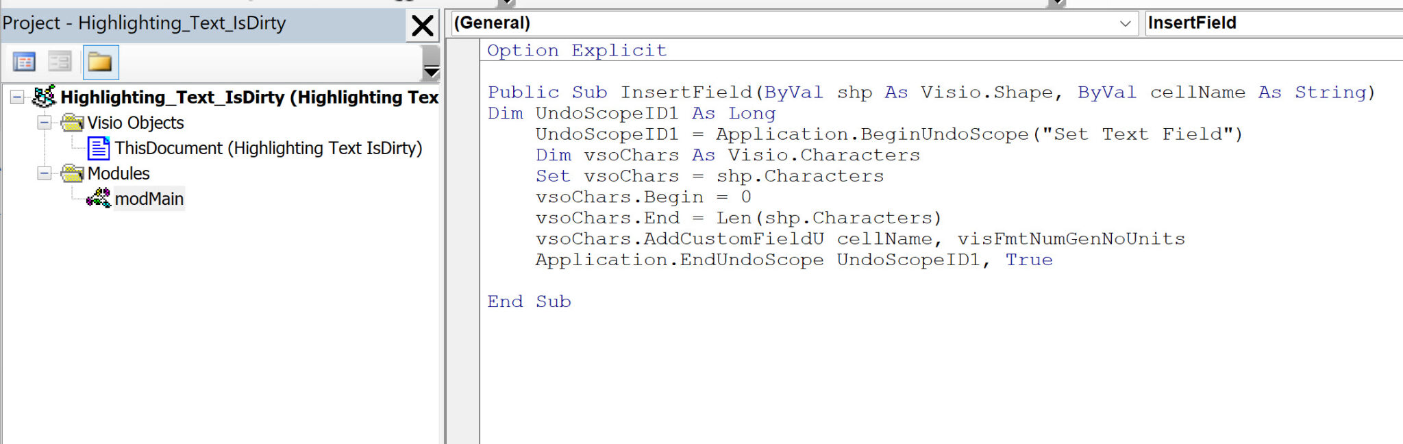 Highlighting dirty text in Visio shapes - bVisual