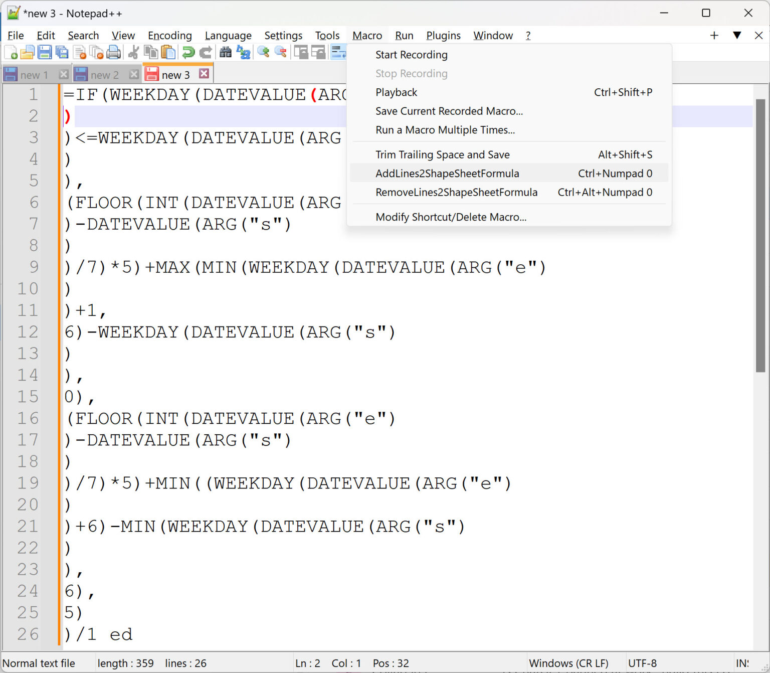 Using Notepad++ to Edit Visio ShapeSheet formulas bVisual