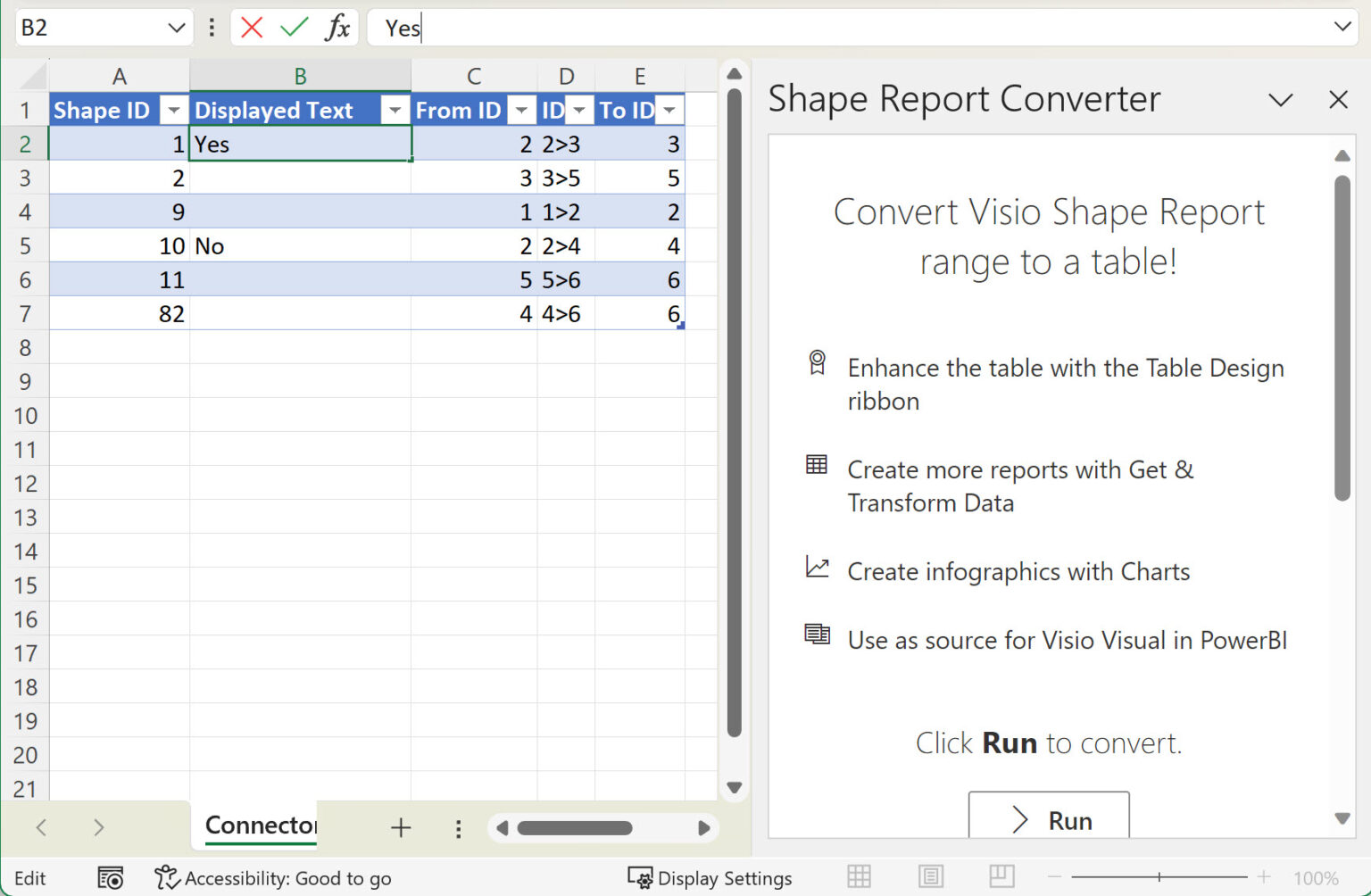 Using Visio Color by Value on Connectors bVisual