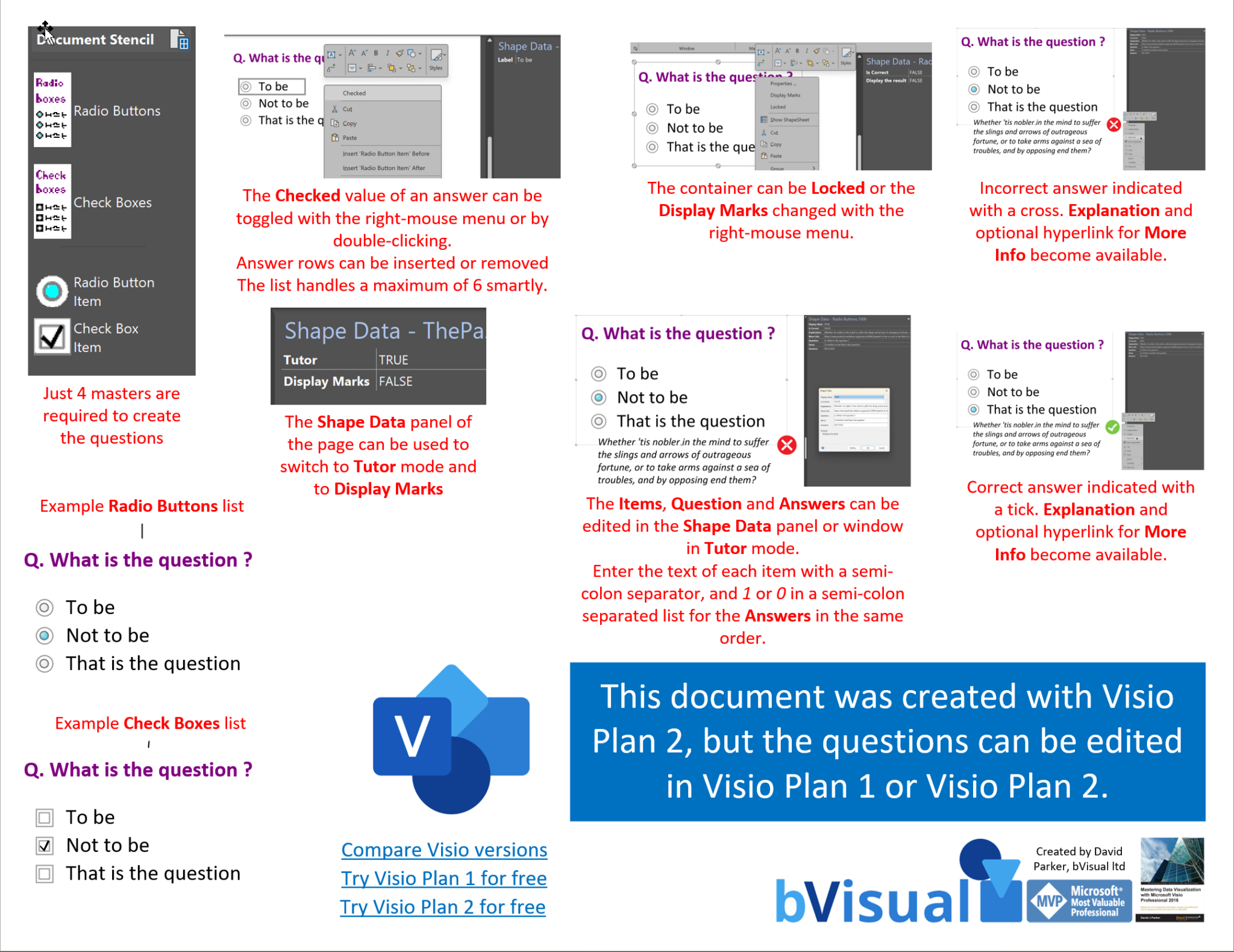 Smart Radio Buttons and Check Boxes in Visio - bVisual